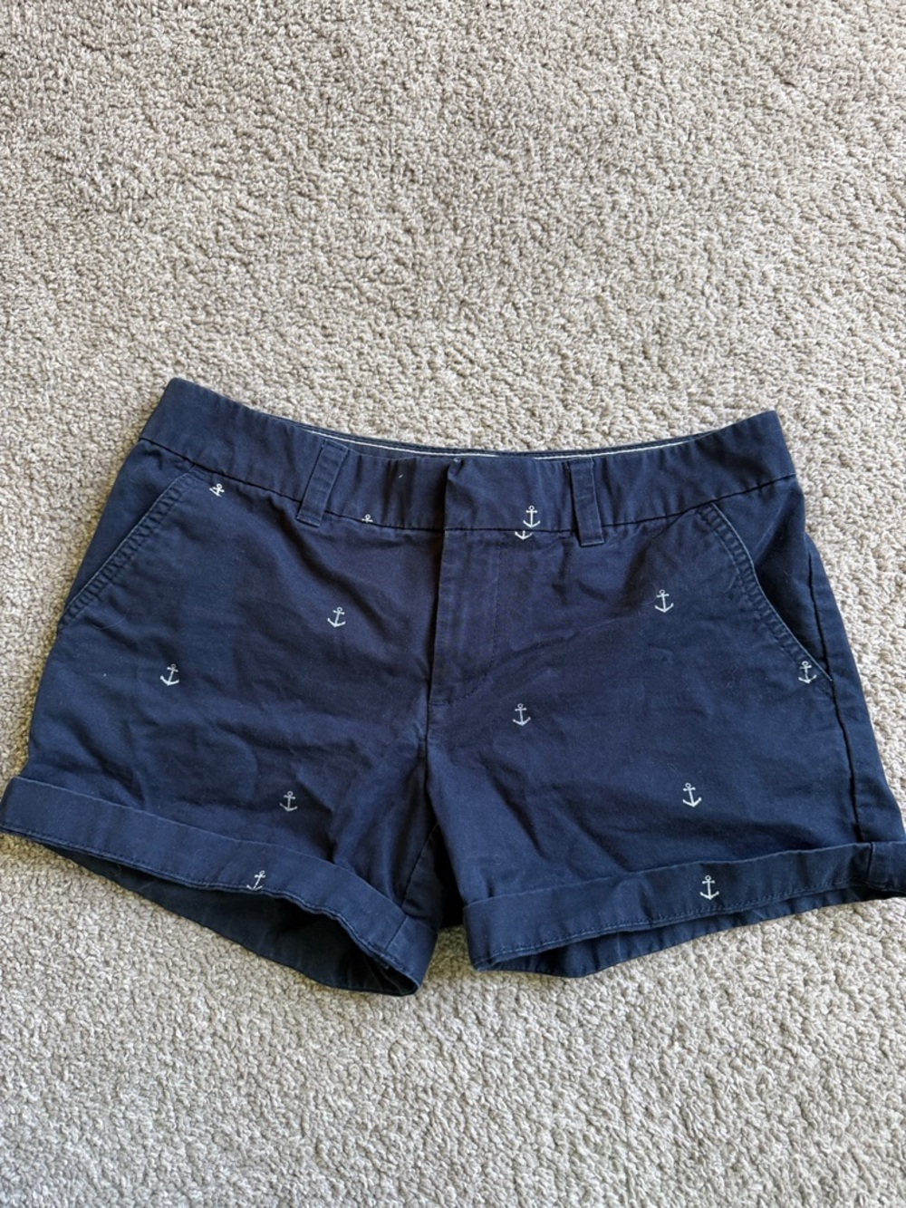 Tommy Hilfiger Navy Shorts with White Anchor Embroidery
